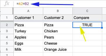 Hướng dẫn cách so sánh hai cột trong Google Sheets